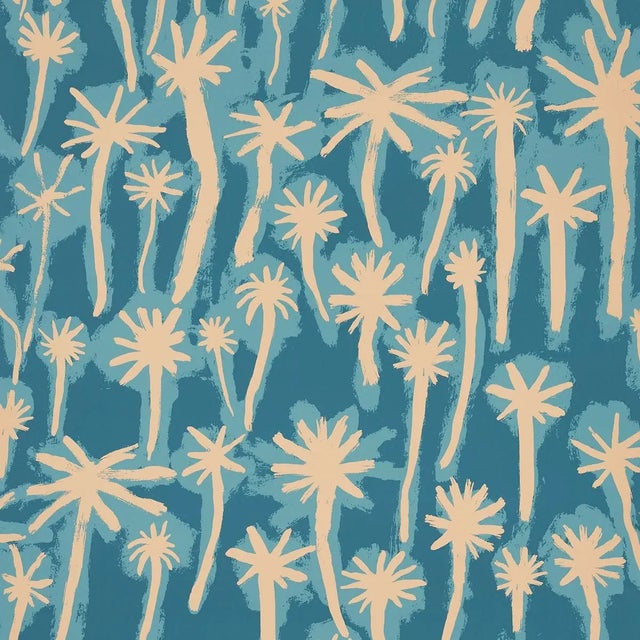 Schumacher Schumacher Palmitas Wallpaper in Bahama For Sale - Image 4 of 4