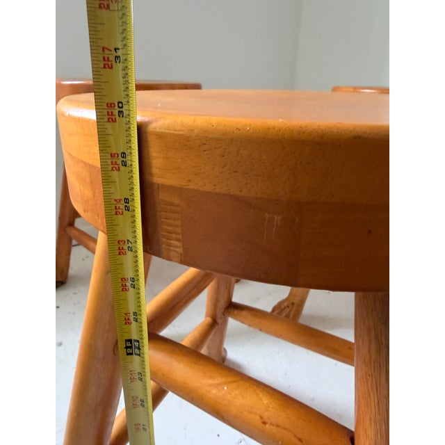 Champagne Chunky Carved Ball and Claw Foot Barstool Set of Four For Sale - Image 8 of 9