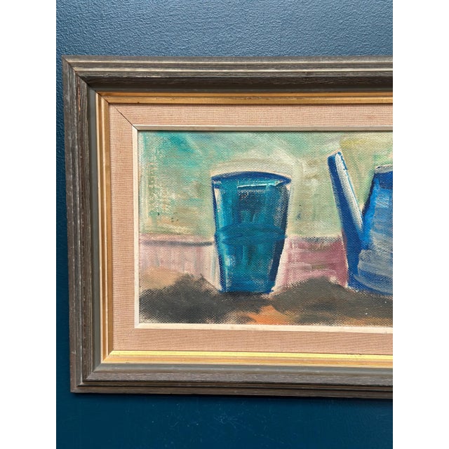 Mid-Century Modern Louis Zelig, Kettle Bowl and Glass, 1950s, Oil Painting on Panel, Framed For Sale - Image 3 of 18