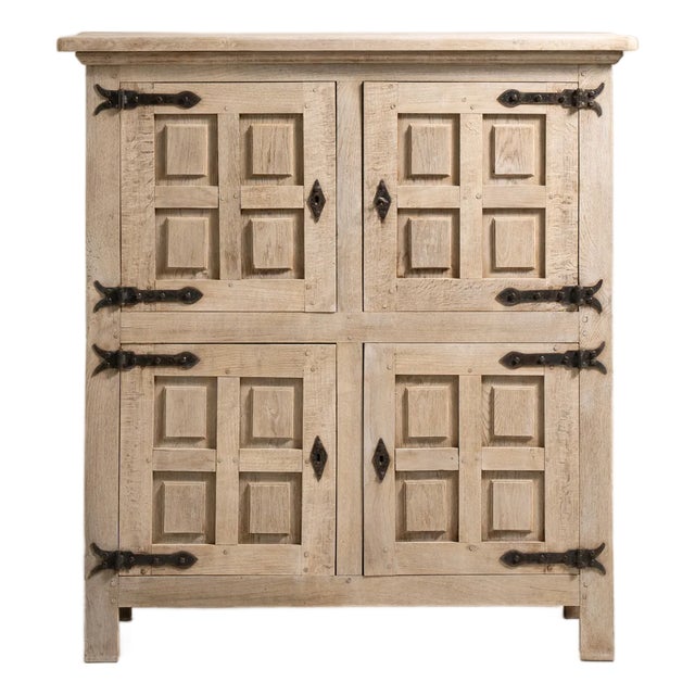 1970s Brutalist Oak Buffet For Sale