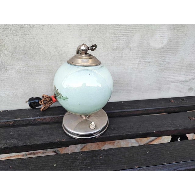 Art Deco Nickel-Plated Lamp, 1950s For Sale - Image 3 of 8