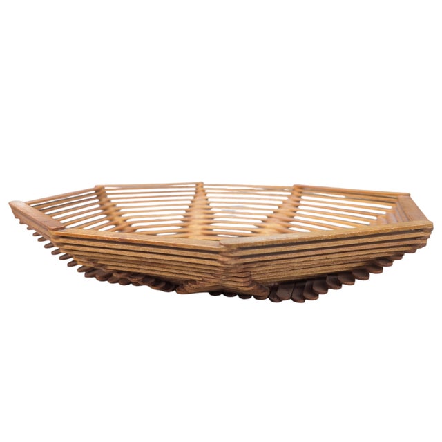 Vintage Popsicle Stick Tramp Art Catchall Bowl For Sale - Image 4 of 8