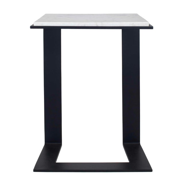Kenora White Marble Accent Table For Sale In Chicago - Image 6 of 11