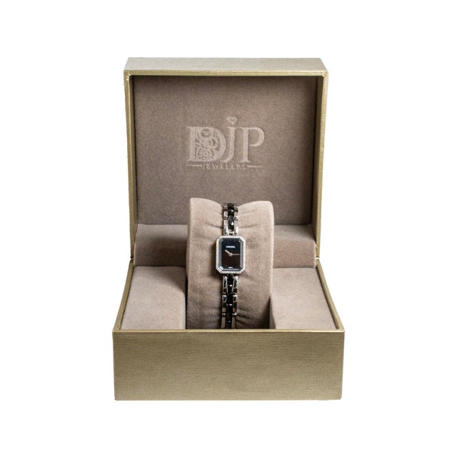 Chanel Premiere 19.7mm Ceramic H2163 Diamond Bezel Black Ceramic and Steel Watch For Sale - Image 9 of 9
