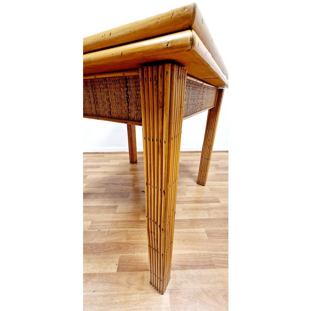 Italian Folding Table in Rattan and Bamboo , 1970s For Sale - Image 12 of 18