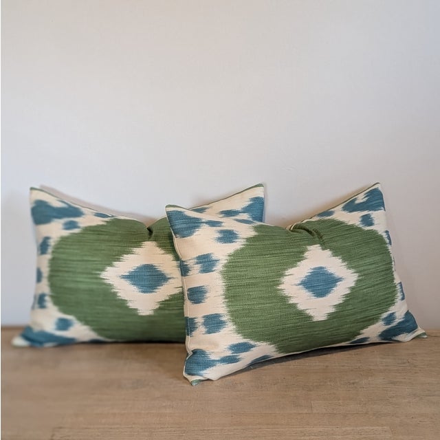 Brunschwig & Fils Brunschwig & Fils Varkala Ikat Lumbars For Sale - Image 4 of 6