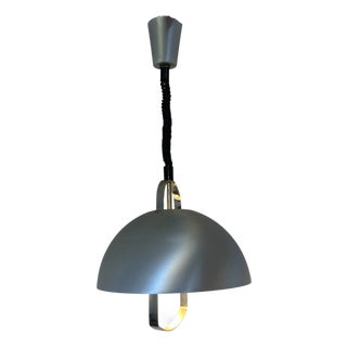 Up and Down Pendant in Brushed Metal, 1970s For Sale