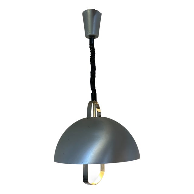 Up and Down Pendant in Brushed Metal, 1970s For Sale