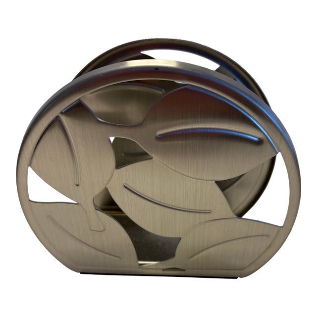 Late 20th Century Umbra Stainless Steel Leaf Napkin Holder by Dennis Cheng, Modern Minimalist Design For Sale