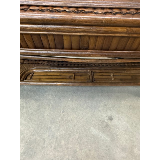 1970s Split Bamboo Rising Sun Console Table For Sale In Raleigh - Image 6 of 12