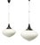 Space Age Opaline Glass Pendant Lights, Former Czechoslovakia, 1970s, Set of 2 For Sale