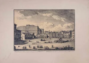 Giuseppe Vasi, Palazzo Barberini, Original Etching, Late 18th-Century