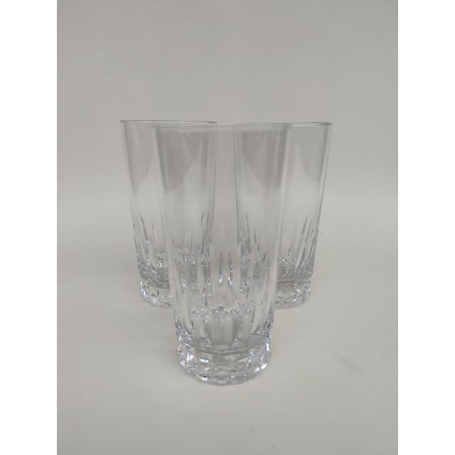 Glass Large Vintage Baccarat Crystal Long Drink Glasses, 1970s, Set of 3 For Sale - Image 7 of 7