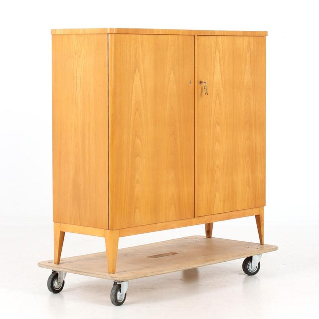 Wood Swedish Modern Cabinet in Birch, 1940s For Sale - Image 7 of 7
