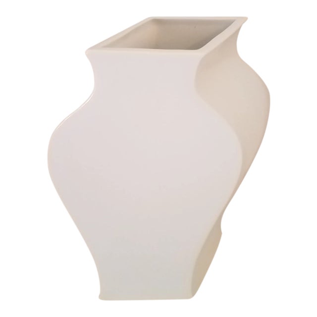 Vintage Knobler Porcelain Slanted Contemporary Vase For Sale