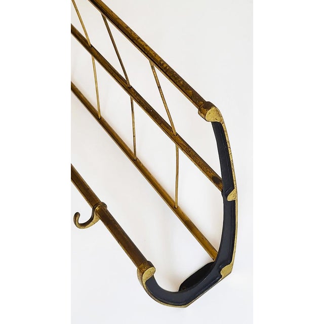 Mid-Century Modern Wall-Mounted Brass Coat Rack, Austria, 1950s For Sale - Image 11 of 13