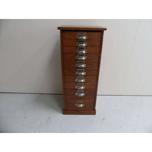 Brown Vintage Oak Shop Display Cabinet with Drawers, 1930s For Sale - Image 8 of 14
