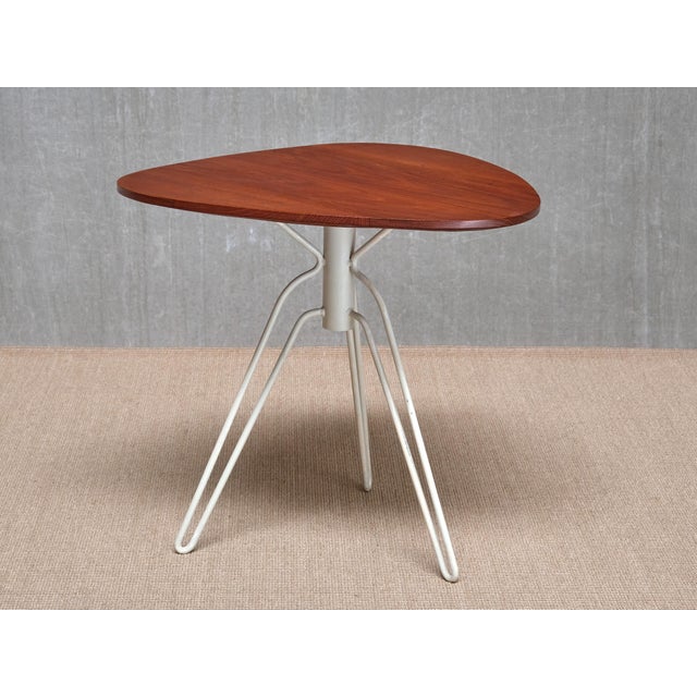 Mid-Century Modern Model 195 3-Legged Side Table in Teak by Hans Agne Jakobsson for Åhus, Sweden, 1950s For Sale - Image 3 of 15