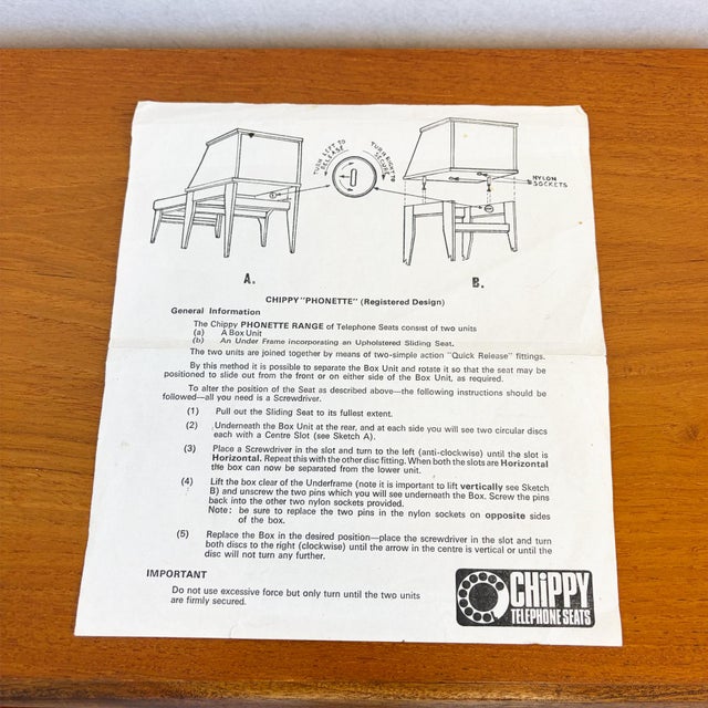 Phonette Telephone Table from Chippy Heath, 1960s For Sale - Image 13 of 14