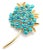Tiffany & Co. 18k Yellow Gold, Turquoise & Sapphire Pin Brooch Details: Metal: 18k yellow gold Size: 57mm x 36mm Weight:...