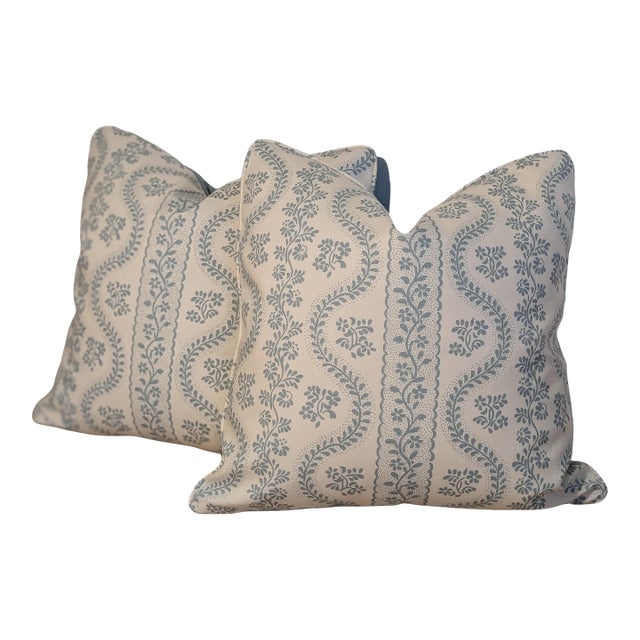 Sister Parish Dolly 20" Pillows in Seafoam For Sale