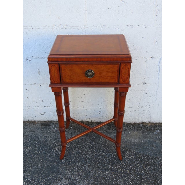 Ethan Allen Hollywood Regency Nightstand Bedside Side End Table 6376 For Sale - Image 12 of 12