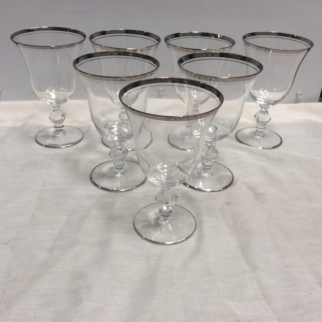GlastonburyLotus Silver Rimmed Crystal Stemware Set of 23 Chairish
