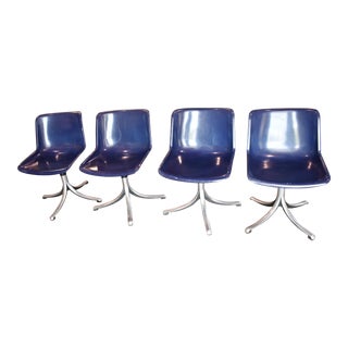 Mid Century Osvaldo Borsani for Techno Blue Sm203 Chairs - Set of 4 For Sale