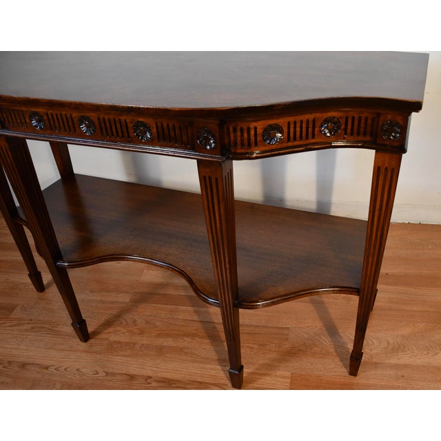 1910s Antique English Regency Burl Walnut Console Table / Sofa Table For Sale - Image 9 of 15