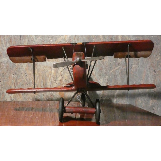 1940s Hand-Painted Wooden Francesco Baracca SPAD S.XIII Model Plane, Italy, 1940s For Sale - Image 5 of 18