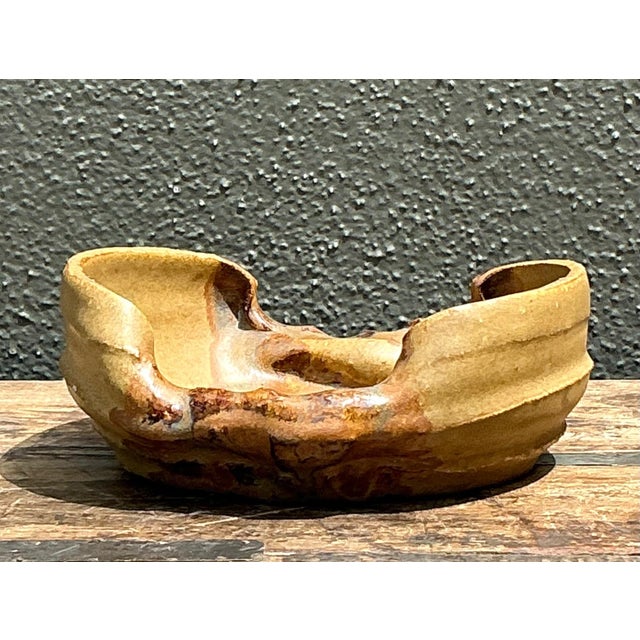 Camel Vintage Abstract Form Ceramic Bowl For Sale - Image 8 of 17