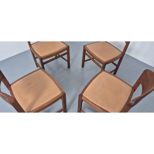 Danish Modern Teak and Leather Dining Chairs by Mikael Laursen, 1970s, Set of 4 For Sale - Image 9 of 18