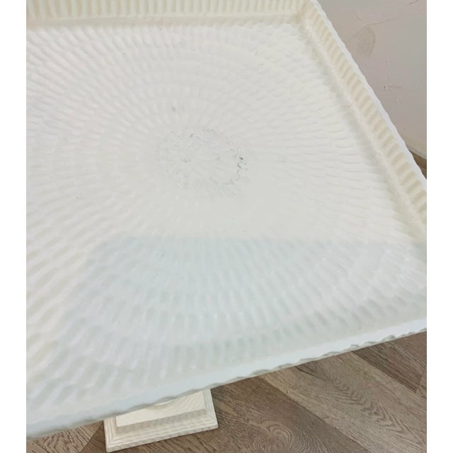 Currey & Company Currey & Co. Hammered White Metal Accent Table For Sale - Image 4 of 4