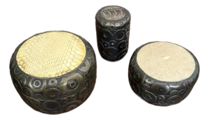 Set of 3 R&y Augousti Brass and Leather Boxes