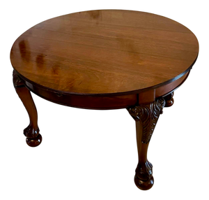 Antique Victorian Mahogany Extending Dining Table with Carved Claw and Ball Legs, 1880