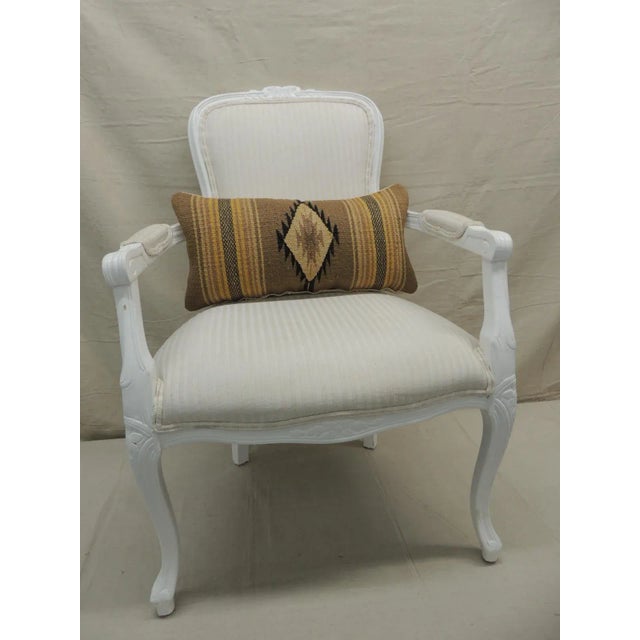 1980s Vintage Yellow and Tan Navajo Style Woven Decorative Lumbar Pillow For Sale - Image 5 of 6