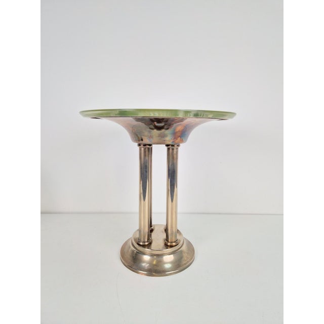 Art Deco Silver Plated Metal Centerpiece with Glass Bowl, 1930s For Sale - Image 11 of 14