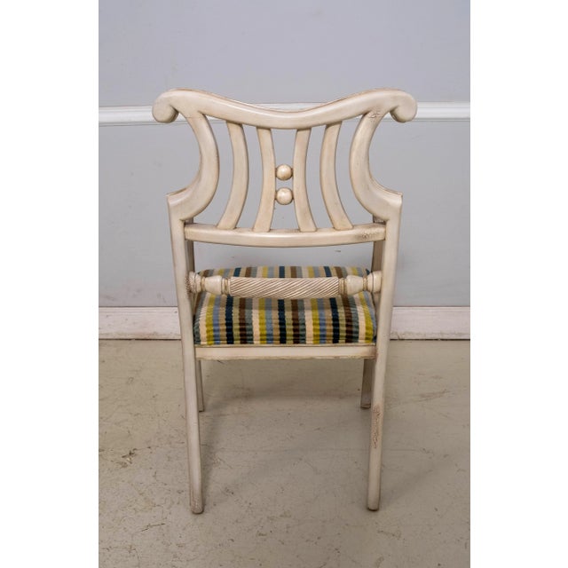 Councill Furniture Councill Craftsmen Neoclassical Painted Finish Armchair For Sale - Image 4 of 16
