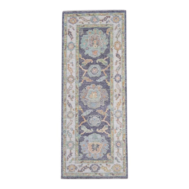 Turkish Oushak Rug 2'5" x 6' For Sale