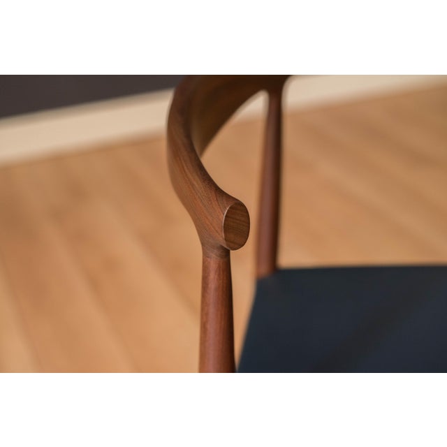 Blue Vintage Set of Six Sculptural Solid Teak Danish Dining Chairs by Vamo Sønderborg For Sale - Image 8 of 18