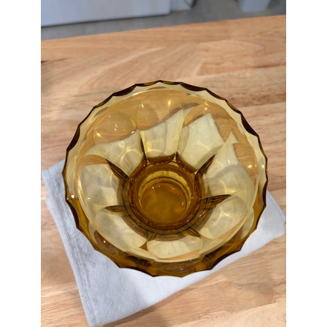 Art Deco 1930s Bohemian Amber Art Glass Vase For Sale - Image 3 of 5