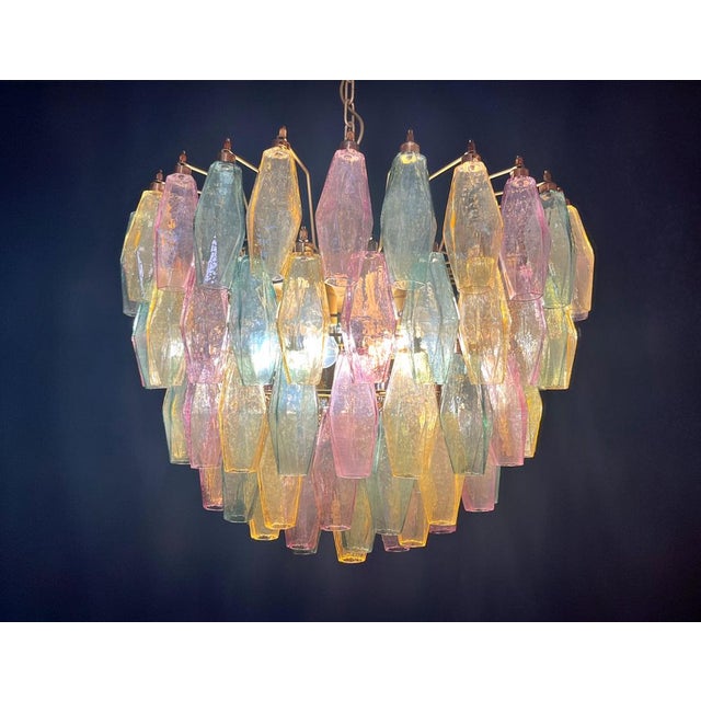 Murano Glass Candelier with 111 Multicolored Poliedri, 1990s For Sale - Image 8 of 18