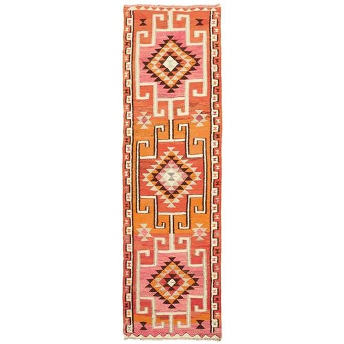Herki kilim runners are authentic vintage pieces woven 50 to 70 years ago by skilled tribal women living along the...
