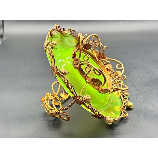 19th Century French Ouraline Centerpiece with Gilt Bronze Decoration For Sale - Image 13 of 13