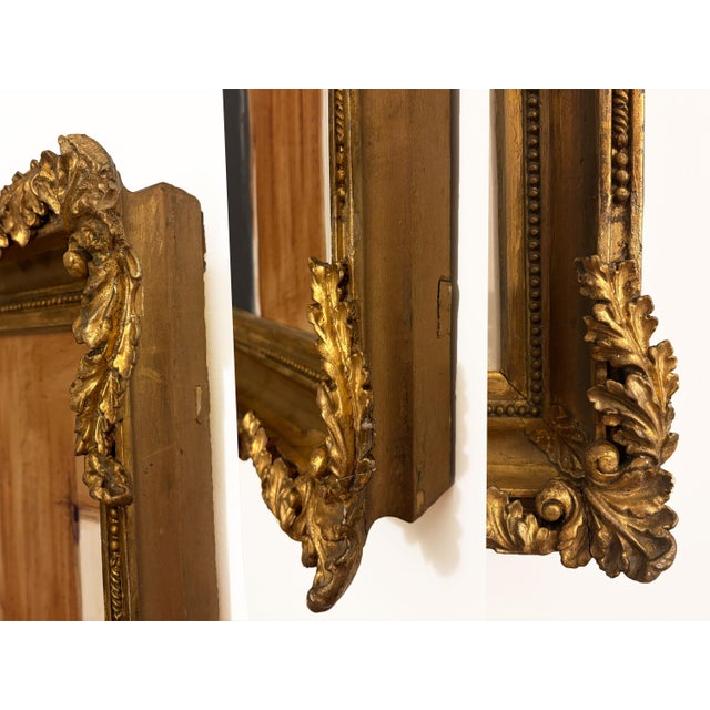 “Romantic” Abstract Art in 1800's Antique Frame, Transitional Living Room Art by JTS For Sale - Image 10 of 11