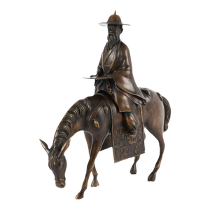 Chinese Bronze Rider on Horseback Sculpture Figurine Equestrian Asian Art