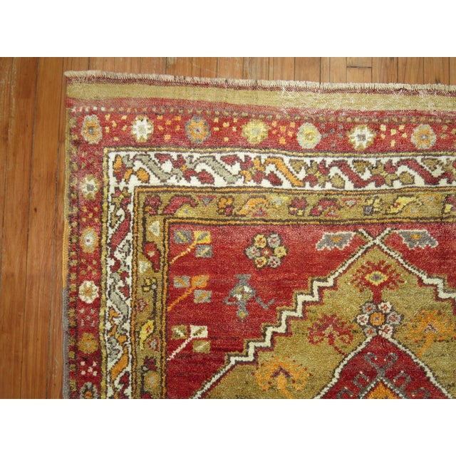 A square small size middle of the 20th century turkish anatolian rug