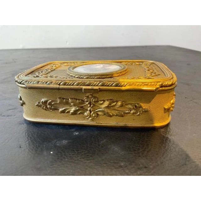 Metal 1850s French Bronze Portrait Box For Sale - Image 7 of 13