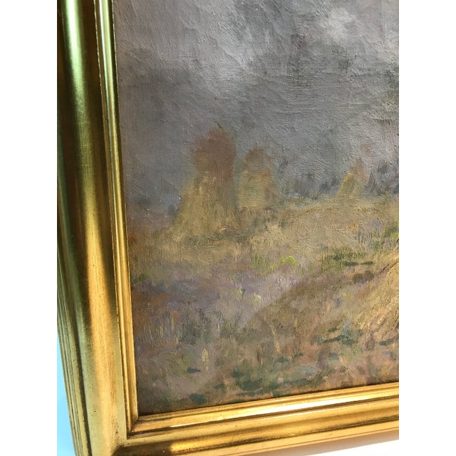 1920s Vintage Framed Adolf Shulz Autumn Fog Oil Painting For Sale - Image 9 of 12