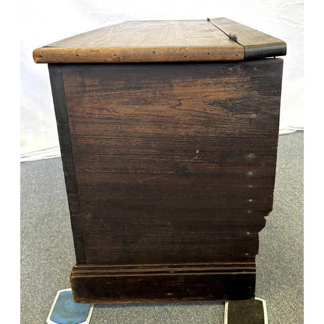 Early 20th Century Early 20th Century Handmade Wood Blanket Chest With Hinged Lid For Sale - Image 5 of 18